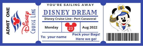 Disney Cruise Lines Secret, Surprise, Souvenir Ticket product image